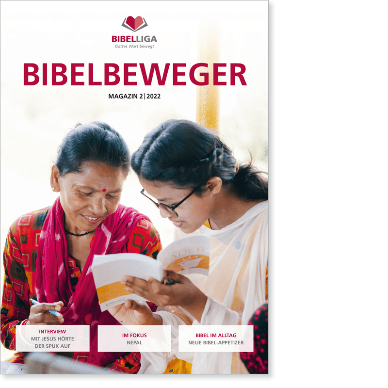 Titelbild des "Bibelbeweger"-Magazins 2/22: Berichte unserer weltweiten Arbeit und mutmachende Impulse