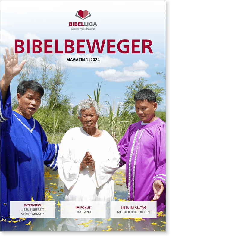 Titelbild des "Bibelbeweger"-Magazins 1/24: Berichte unserer weltweiten Arbeit und mutmachende Impulse